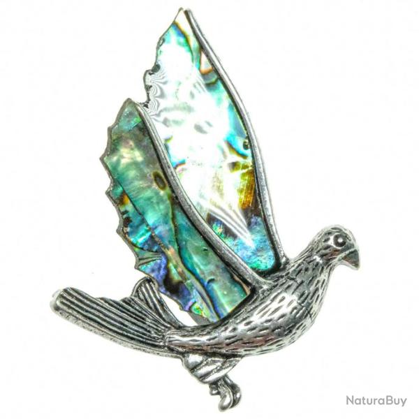 Broche colombe avec nacre abalone