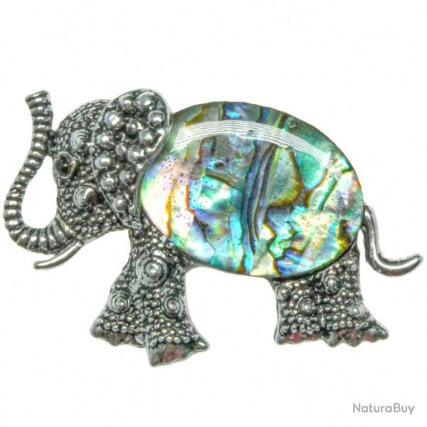 Broche �l�phant avec nacre abalone