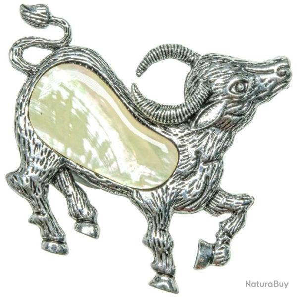 Broche mouton avec nacre blanche