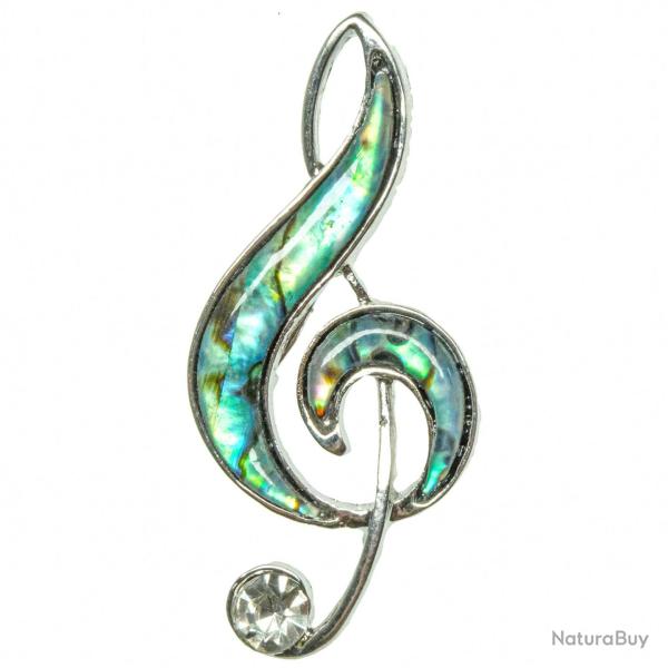 Broche cl� de sol avec nacre abalone