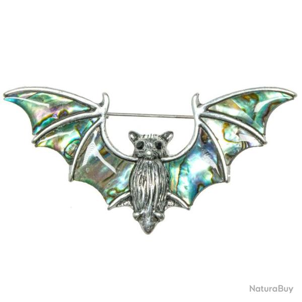 Broche chauve-souris avec nacre abalone