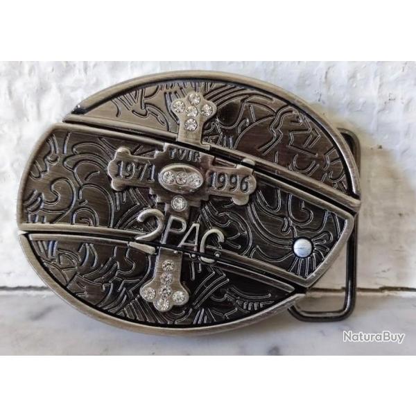 Boucle  2PAC Rappeur RBN couteau int�gr� motard biker gothique skull