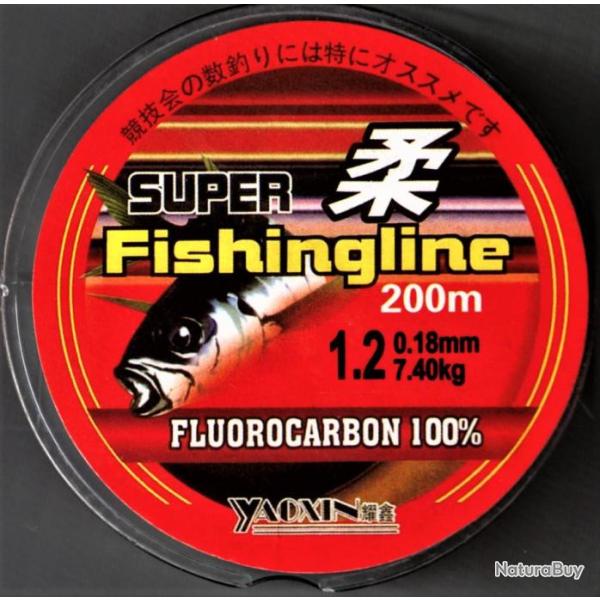 Bobine 200 mtres fil de pche  mm 18/100