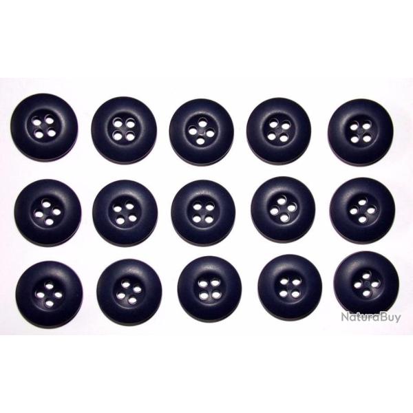 LOT DE 15 BOUTONS BDU US - TREILLIS - (BLEU MARINE FONCE)