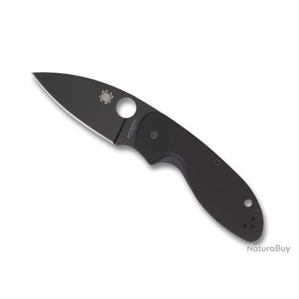 BEL574 COUTEAU FERMANT SPYDERCO "EFFICIENT" LAME NOIRE ACIER MANCHE 10.5CM NOIR NEUF