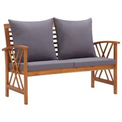 Banc de jardin meuble de patio d'ext&eacute;rieur terrasse avec coussins 119 x 67 x 83 cm bois solide d'ac