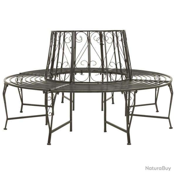 Banc de jardin meuble de patio d'ext�rieur terrasse circulaire de jardin 160 x 89 cm acier gris arg