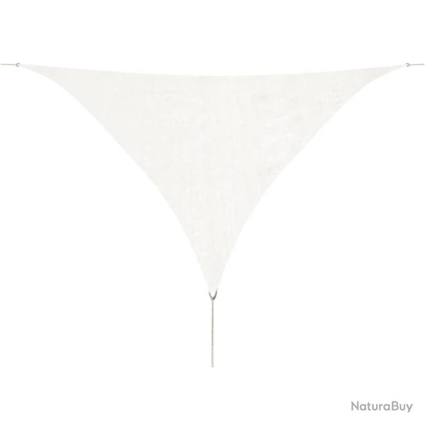 Voile toile d'ombrage parasol PEHD triangulaire 5 x 5 x 5 m blanc 02_0009448