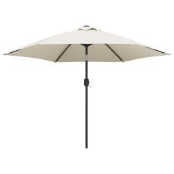 Parasol avec poteau en acier 3 m sable blanc 02_0008703