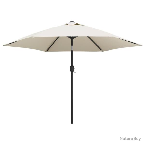 Parasol avec poteau en acier 3 m sable blanc 02_0008703