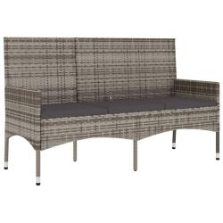 Banc de jardin meuble de patio d'ext&eacute;rieur terrasse &agrave; 3 places avec coussins 140 x 51 x 85 cm gris