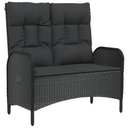 Banc de jardin meuble de patio d'ext&eacute;rieur terrasse inclinable avec coussins 107 x 62,5 x 109 cm po