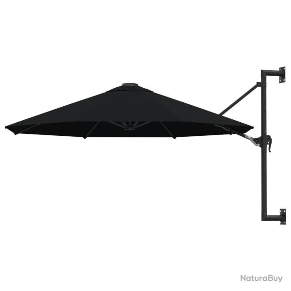 Parasol mural avec m�t en m�tal 300 cm noir 02_0008683