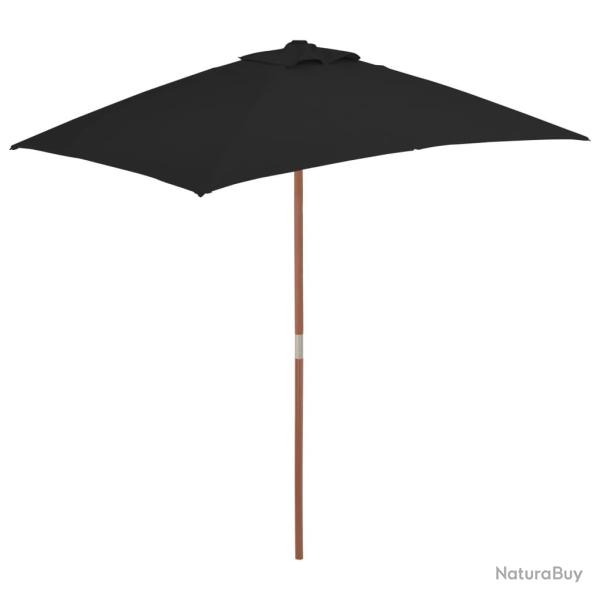 Parasol d'ext�rieur avec m�t en bois 150 x 200 cm noir 02_0008257