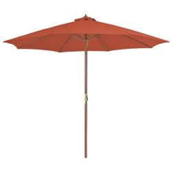 Parasol d'ext&eacute;rieur avec m&acirc;t en bois 300 cm terre cuite 02_0008250