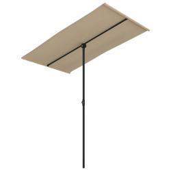 Parasol d'ext&eacute;rieur avec m&acirc;t en aluminium 180 x 130 cm taupe 02_0008215