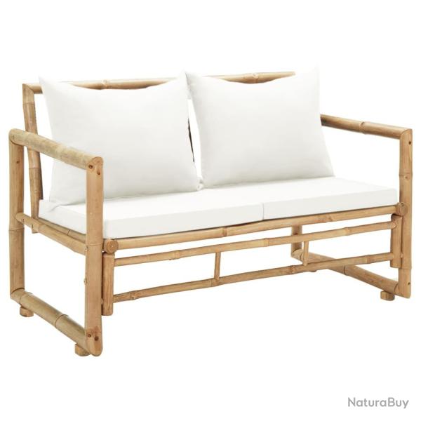 Canap de jardin  2 places avec coussins 115 x 65 x 72 cm bambou 02_0011856