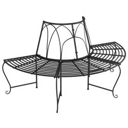 Banc de jardin meuble de patio d'ext&eacute;rieur terrasse demi-circulaire tour d'arbre diam&egrave;tre 159 cm no