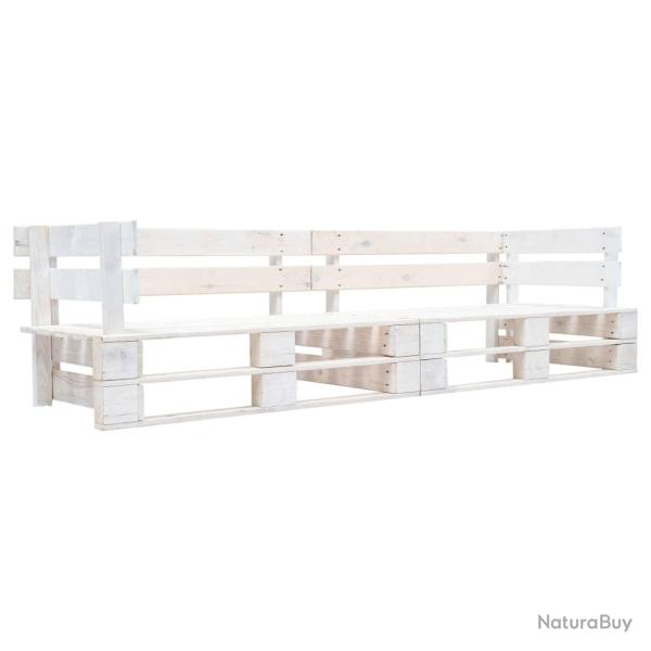 Canap palette  2 places de jardin 220 x 66 x 55 cm bois blanc 02_0011861