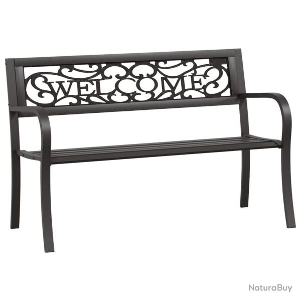 Banc de jardin meuble de patio d'ext�rieur terrasse 125 x 53 x 77 cm acier noir 02_0011230