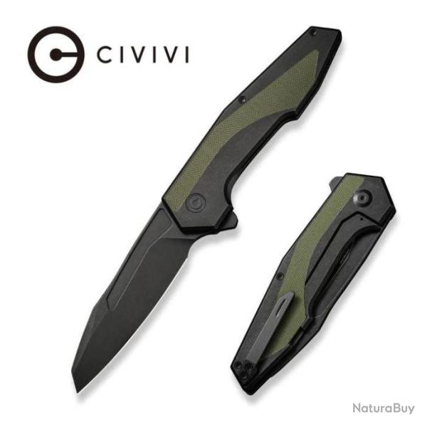 Couteau Civivi Hypersonic OD Green Lame Tanto Reverse Acier 14C28N Manche Acier/G10 IKBS CIVC220111
