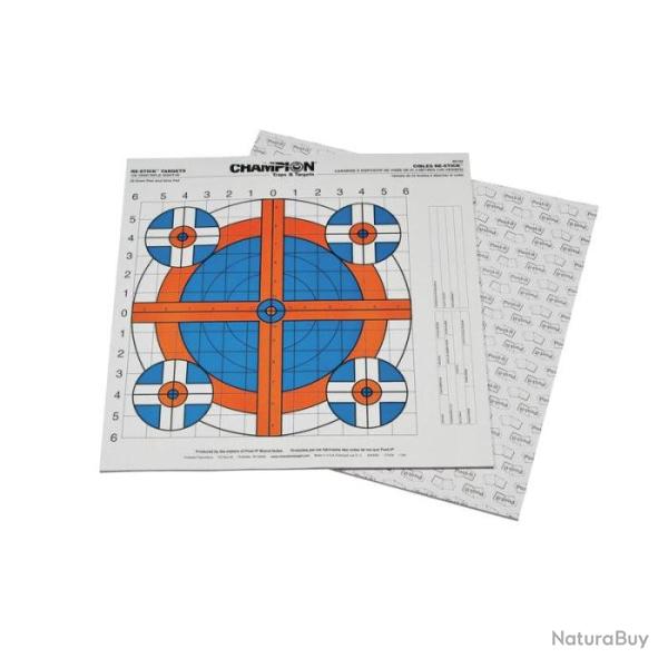 25 cibles Champion RE-STICK- Diam. 1x40.6 cm