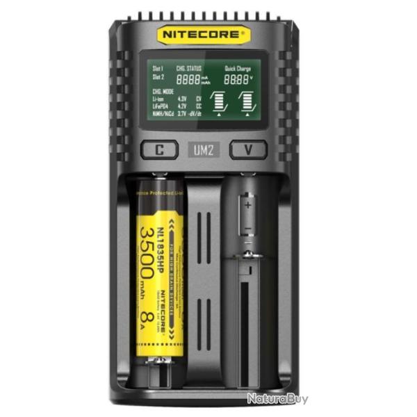 Chargeur de Batterie Nitecore UM2 - 2 accus (Neuf)