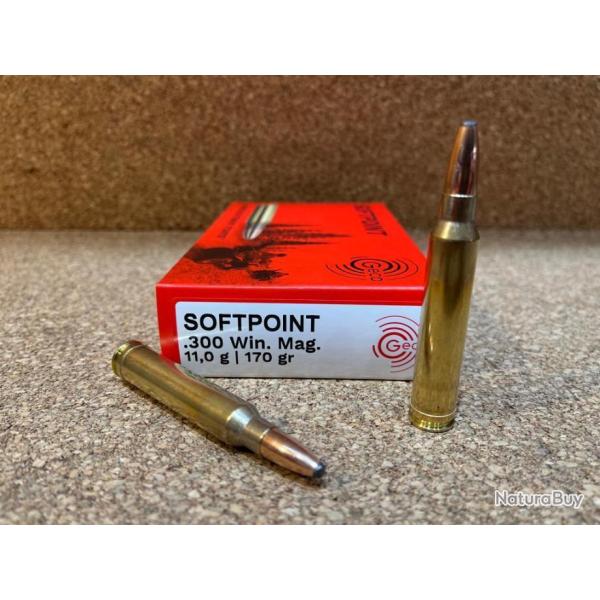 1 BOITE 20 CARTOUCHES GECO DEMI BLINDEE CAL .300 WIN MAG 11gr