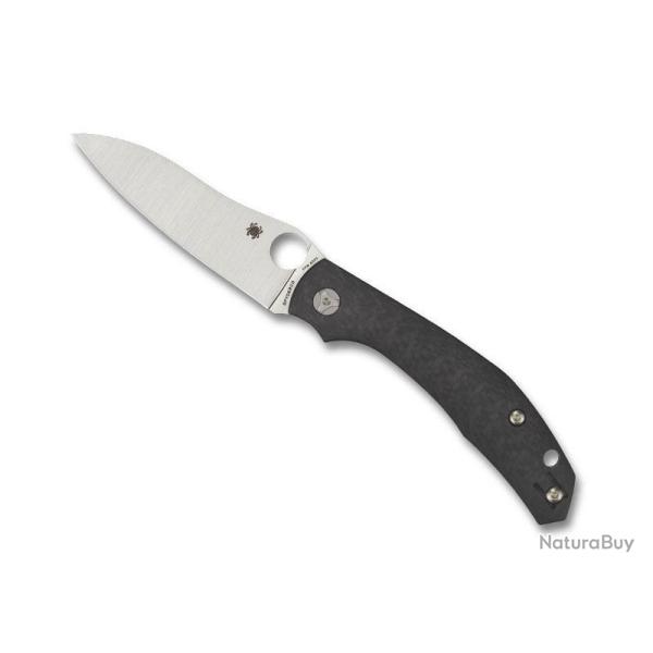 BEL585 COUTEAU SPYDERCO "KAPARA" LAME ACIER COMPRESSION LOCK MANCHE 12CM FIBRE DE CARBONE NOIR NEUF