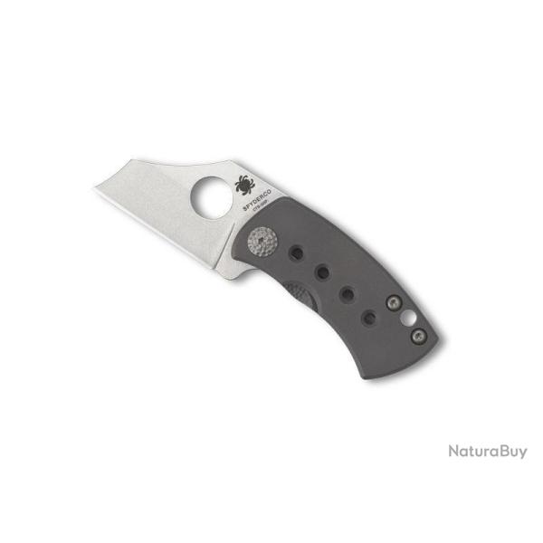 BEL588 COUTEAU SPYDERCO "McBEE" LAME ACIER STONEWASHED R.I.L MANCHE 6CM TITANIUM GRIS NEUF