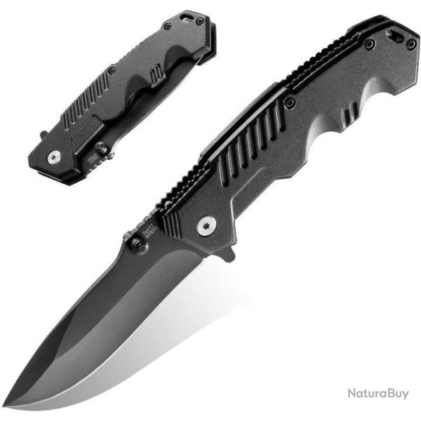 Couteau de survie pliant - Bouton de d�clenchement - Lame acier Inoxydable - Livraison gratuite