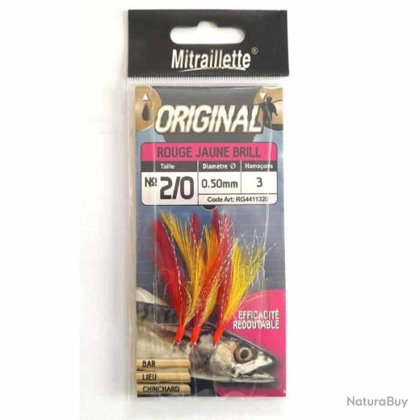 Mitraillette Original 2/0 Rouge Jaune Brill 3 Hame�ons