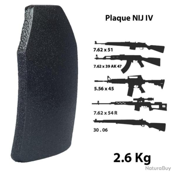 Plaque balistique NIJ IV Multi Curve 2.6Kg