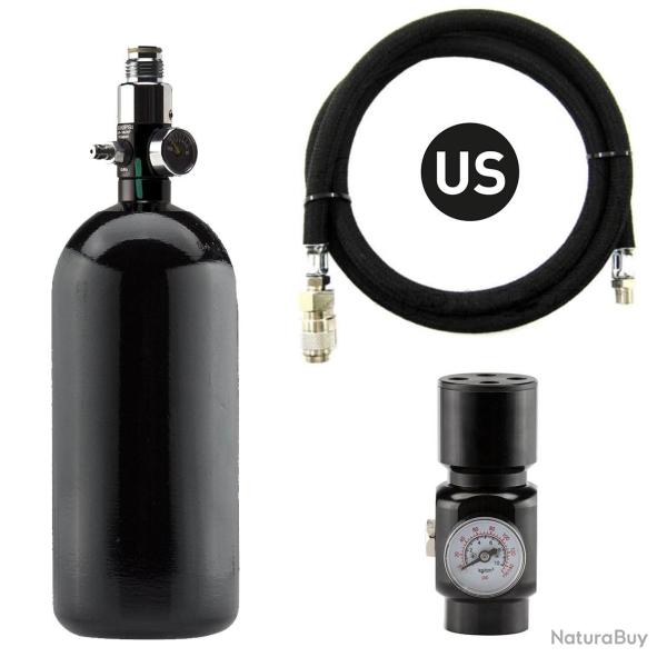 Pack complet US bouteille 0,8L + preset + r�gulateur HPA + ligne renforc�e US