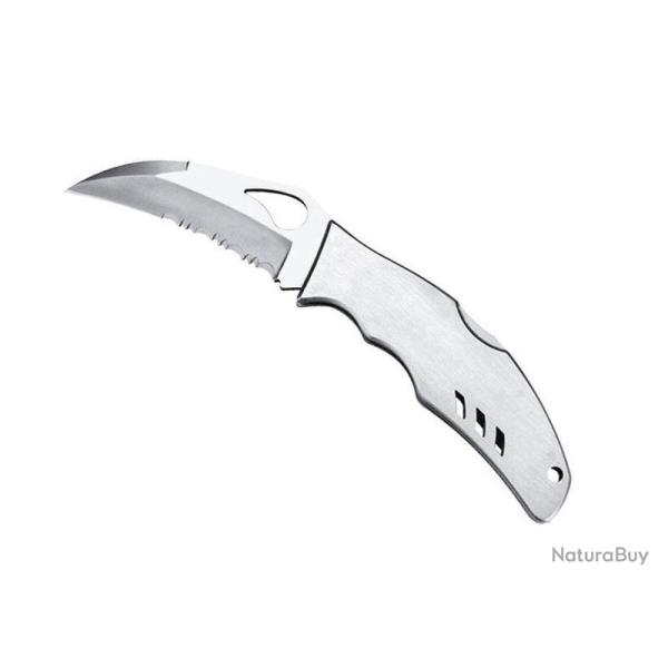 BEL603  COUTEAU BYRD KNIVES "CROSSBILL" LAME SEMI DENTEE ACIER MANCHE A TROUS INOX 12CM NEUF