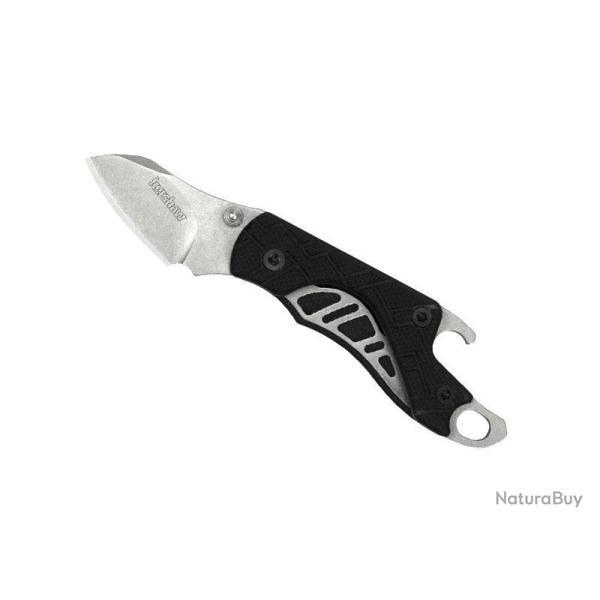 BEL611 COUTEAU KERSHAW "CINDER" LAME ACIER STONEWASHED MANCHE 6.5CM NYLON NOIR + DECAPSULEUR NEUF