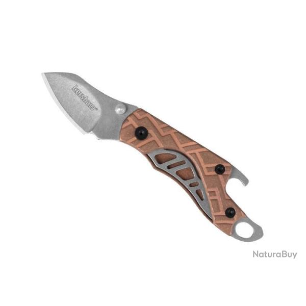 BEL612 COUTEAU KERSHAW "CINDER" LAME ACIER STONEWASHED MANCHE 6.5CM CUIVRE NEUF