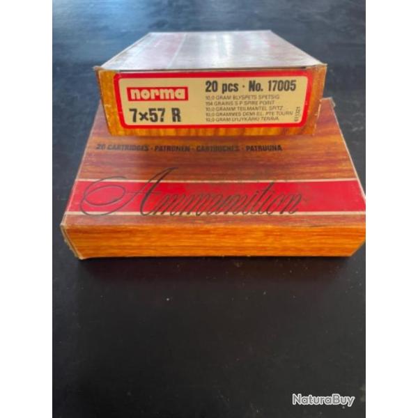 Lot de 2 boites de balles Norma 7x57R
