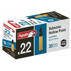 250 CARTOUCHES 22 LR AGUILA SUBSONIC HOLLOW POINT