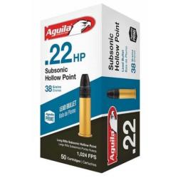 500 CARTOUCHES 22 LR AGUILA SUBSONIC HOLLOW POINT