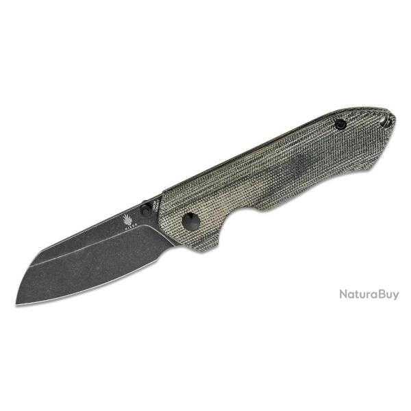 Couteau Kizer Guru Black Lame Acier 154CM Manche Micarta IKBS Linerlock Clip KIV3504C1