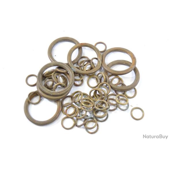 Lot anneaux creux pour rideau, petits et moyen. Laiton. ancien vintage collection bricolage