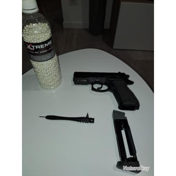 Airsoft CZ75D � CO2  + 1 biberon 0.20gr