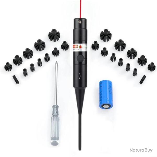 Nouvelle Version - Collimateur Laser Bore Sighter Universel du 17 HMR au calibre 12! Laser Rouge