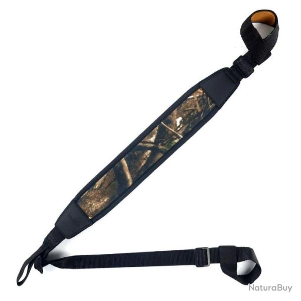 PROMO - Sangle en noprne, bretelle  systme de fixation lasso - Camouflage noir