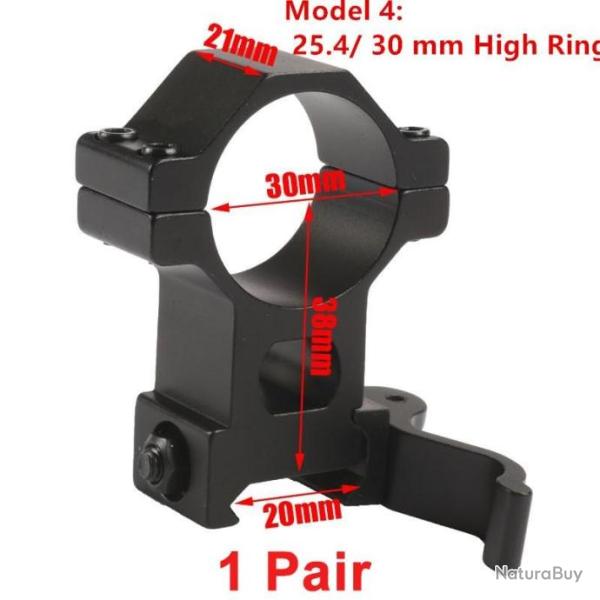 PROMO - Paire de collier de montage 30mm � verrouillage rapide sur rail 21mm - Mod�le 4