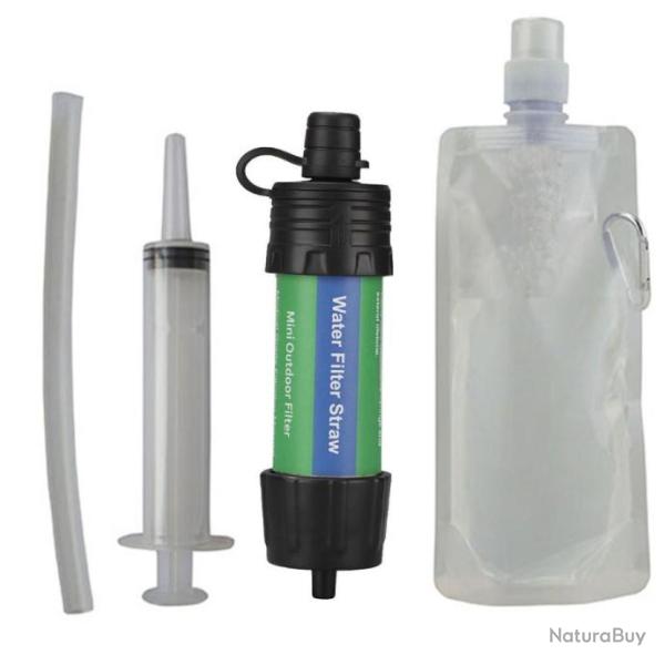 PROMO - Kit complet de purification de l'eau portable - Noir vert