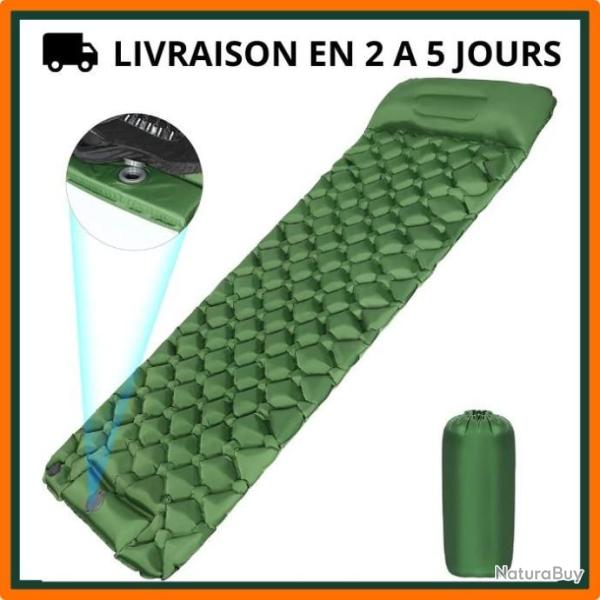 Matelas gonflable pour camping - 1 pers - Waterproof - Vert arm�e - Livraison gratuite