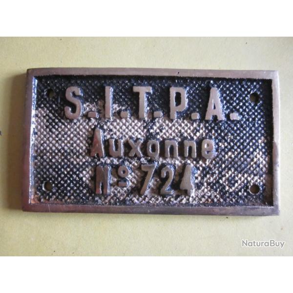 AUTRE PLAQUE METAL LAITON SITPA AUXONNE COTE D OR 21