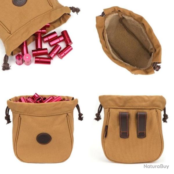 PROMO - Bourse cartouchi�re pochette Tourbon en toile et en cuir